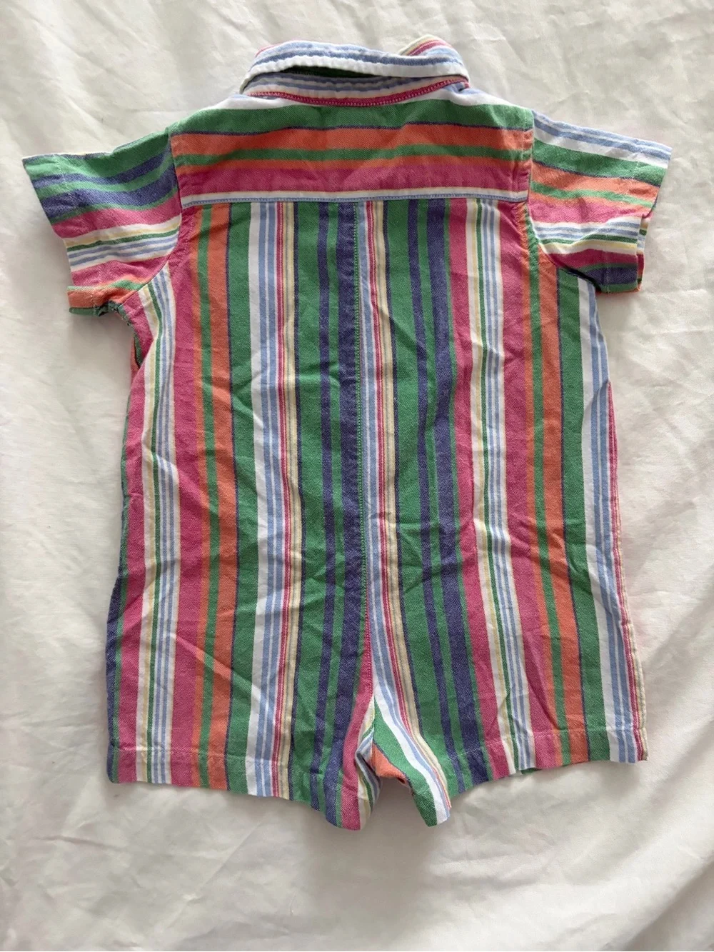 Ralph Lauren Baby Multicolor Striped Shortalls One-Piece Jumper 9 Months